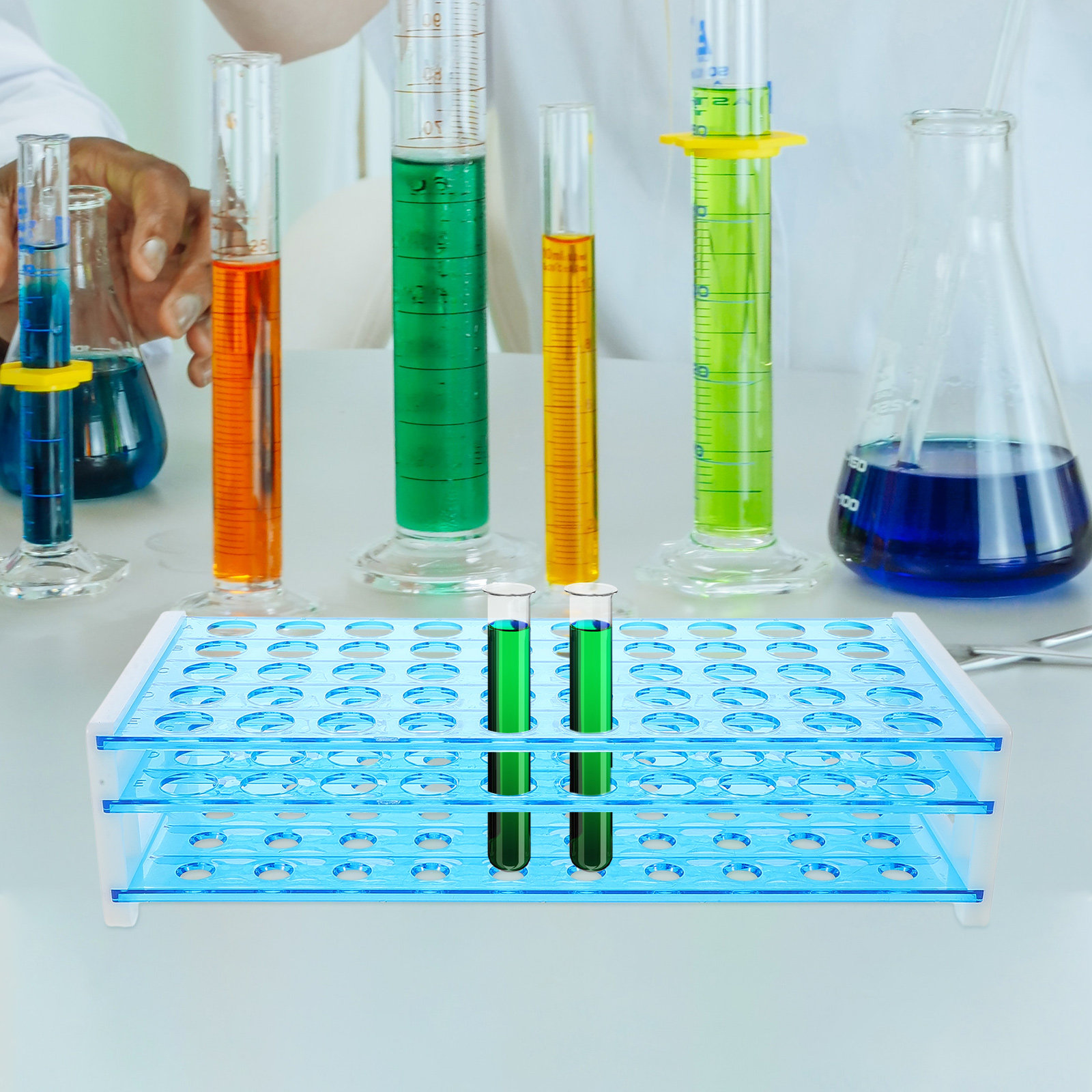 حامل أنابيب اختبار بـ 50 فتحة، - مراجعة Science Experiment وسعره
